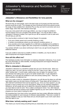 Jobseeker`s Allowance and flexibilities for lone parents