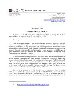 testimony - Chapman University Sites on Edublogs
