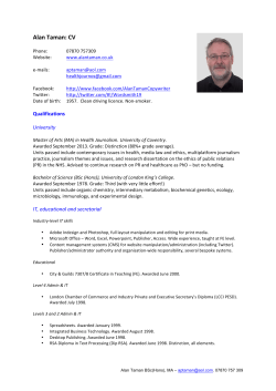 Alan Taman cv &ndash; PDF