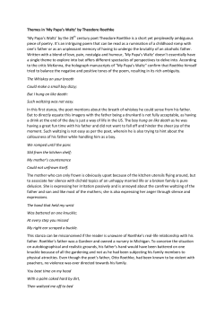 Themes in `My Papa`s Waltz` by Theodore Roethke `My