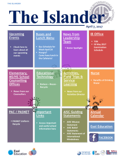 The AISC Islander - The American International School in Cyprus
