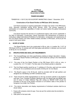 TENDER DOCUMENT TENDER NO. I-12017(15)/1