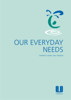 Our Everyday Needs: Unilever`s Water Care Initiative (2000)