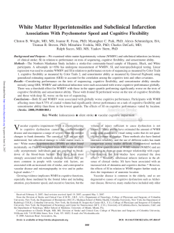 White Matter Hyperintensities and Subclinical Infarction