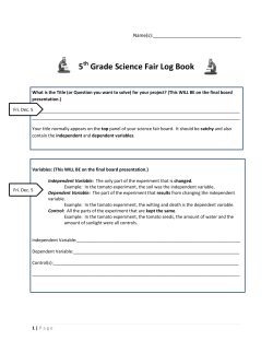 5 Grade Science Fair Log Book