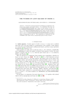 THE NUMBER OF LATIN SQUARES OF ORDER 11 1. Introduction