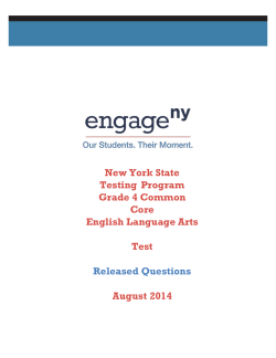 Grade 4 ELA Assessment Released Questions WITHOUT