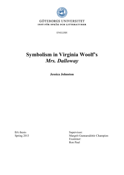 Symbolism in Virginia Woolf`s Mrs. Dalloway