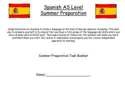 Spanish AS Level Summer Preparation