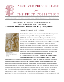 ARCHIVED PRESS RELEASE THE FRICK COLLECTION