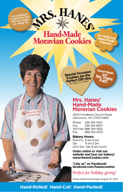 Mrs. Hanes` Hand-Made Moravian Cookies