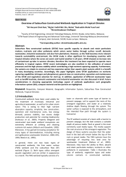 Overview of Subsurface Constructed Wetlands Application in