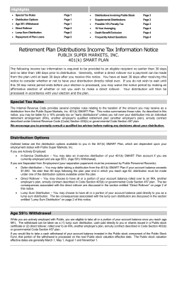 Retirement Plan Distributions Income Tax Information Notice
