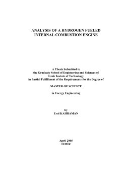 analysis of a hydrogen fueled internal combustion engine
