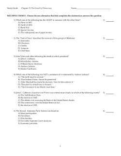 Study Guide Chapter 11 The Growth of Democracy