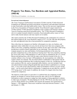 Property Tax Rates, Tax Burdens and Appraisal Ratios, 1995-96