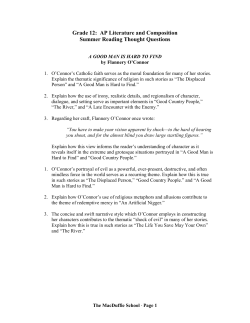 Grade Six &ndash; Summer Reading Thought Questions