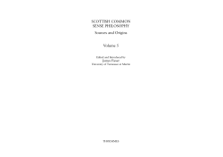 A Bibliography of Scottish Common Sense Philosophy