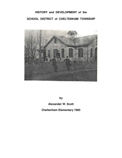 HISTORY and DEVELOPMENT of the SCHOOL DISTRICT of