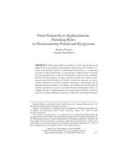 From Patriarchy to Egalitarianism