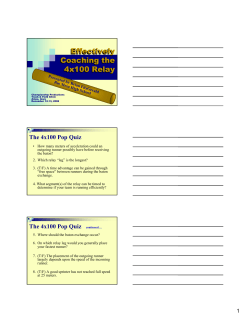 Effectively Coaching the 4x100 Relay