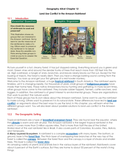 Geography Alive! Chapter 12 Land Use Conflict in the Amazon