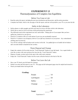 EXPERIMENT 13 Thermodynamics of Complex