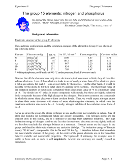 The group 15 elements: nitrogen and phosphorus