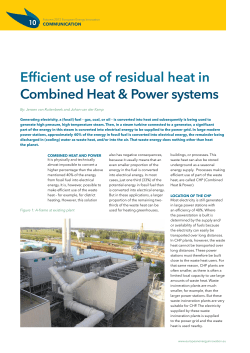 Efficient use of residual heat in Combined Heat