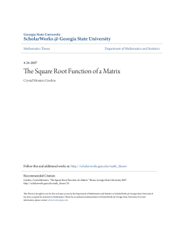 The Square Root Function of a Matrix