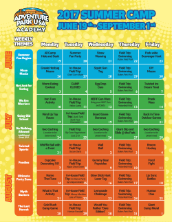 the summer camp Calendar