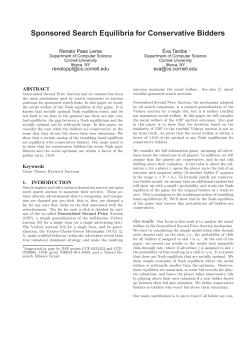 Sponsored Search Equilibria for Conservative Bidders