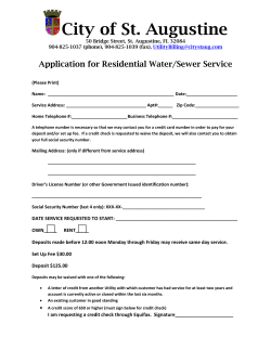 Application for Residential Water/Sewer Service