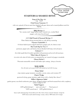 Dinner PDF - Miller`s Waterfront Restaurant