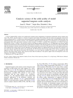 Catalysis science of the solid acidity of model supported tungsten