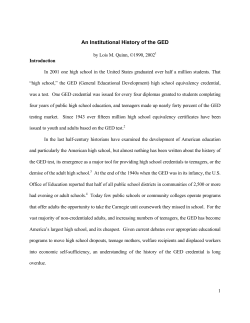 An Institutional History of the GED