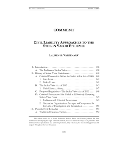 comment civil liability approaches to the stolen valor epidemic