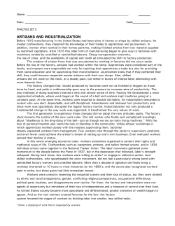 artisans and industrialization