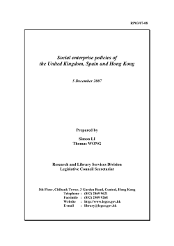 Paper on social enterprise policies of the United Kingdom, Spain