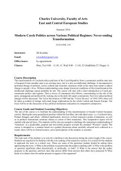 Modern Czech Politics across Various Political Regimes