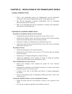 CHAPTER 22 &ndash; REVOLUTIONS IN THE TRANSATLANTIC WORLD