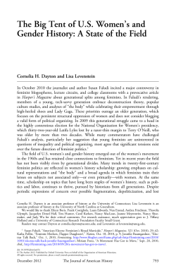 The Big Tent of US Women`s and Gender History