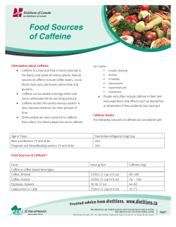 Food Sources of Caffeine