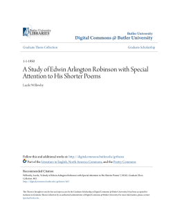 A Study of Edwin Arlington Robinson with Special Attention to His