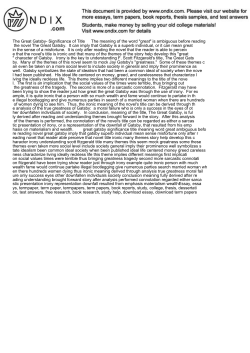 The Great Gatsby- Significance of Title The meaning of the