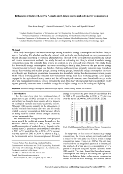 Influences of Indirect Lifestyle Aspects and Climate on Household