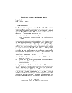 Complement Anaphora and Dynamic Binding