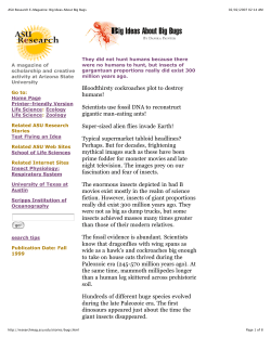 ASU Research E-Magazine: Big Ideas About Big Bugs