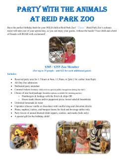PARTY WITH THE ANIMALS AT REId PARK ZOO