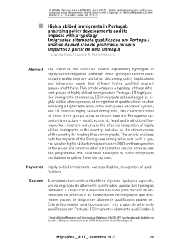 Highly skilled immigrants in Portugal: analysing policy
